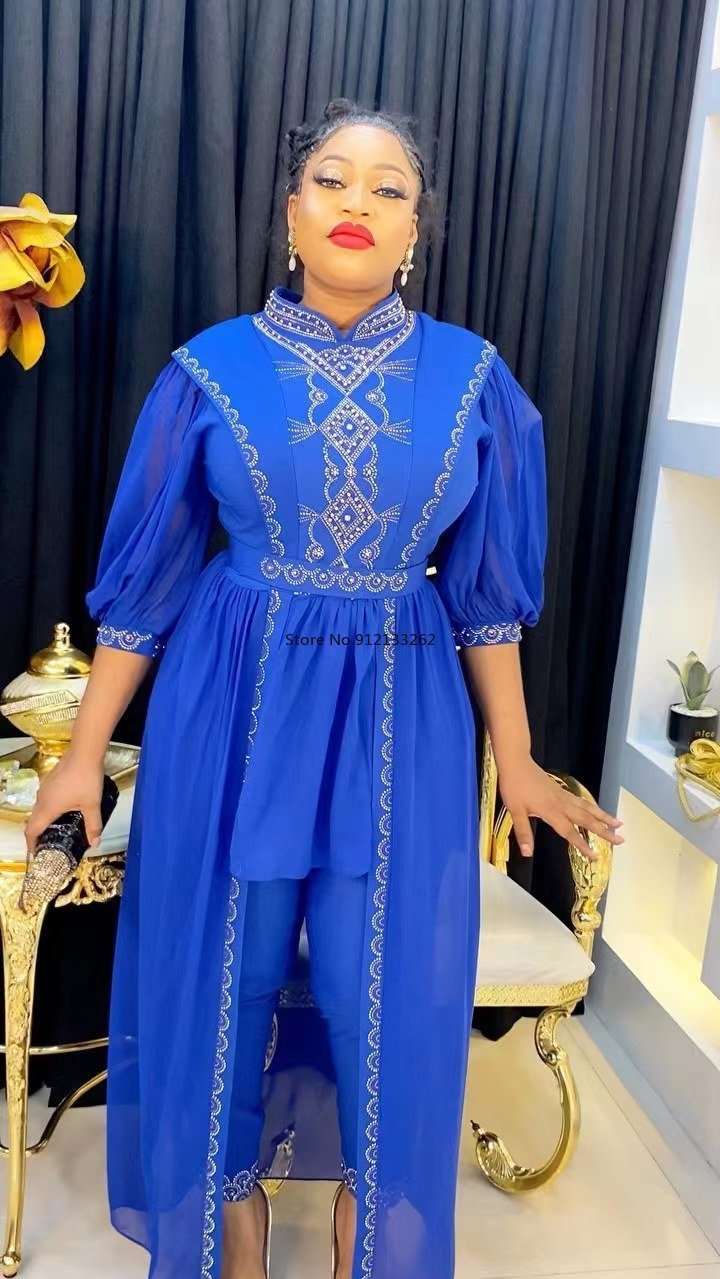 Ethnic Clothing African womens clothing autumn winter Muslim 2piece set high quality fashionable suit 230510