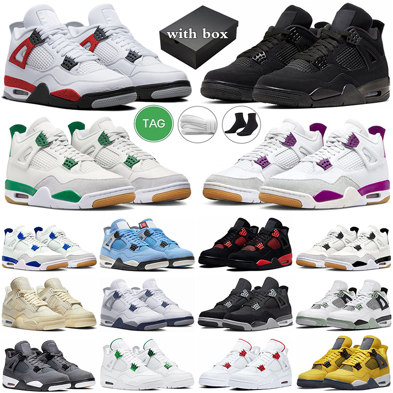 With Box 4 Basketball Shoes Men Women Jumpman 4s Pine Green Black Cat Purple Sapphire Red Cement White Cement Mens Cool Grey Tour Yellow Trainers Outdoor Sneakers, 32
With Box 4 Basketball Shoes Men Women Jumpman 4s Pine Green Black Cat Purple Sapphire Red Cement White Cement Mens Cool Grey Tour Yellow Trainers Outdoor Sneakers, 32