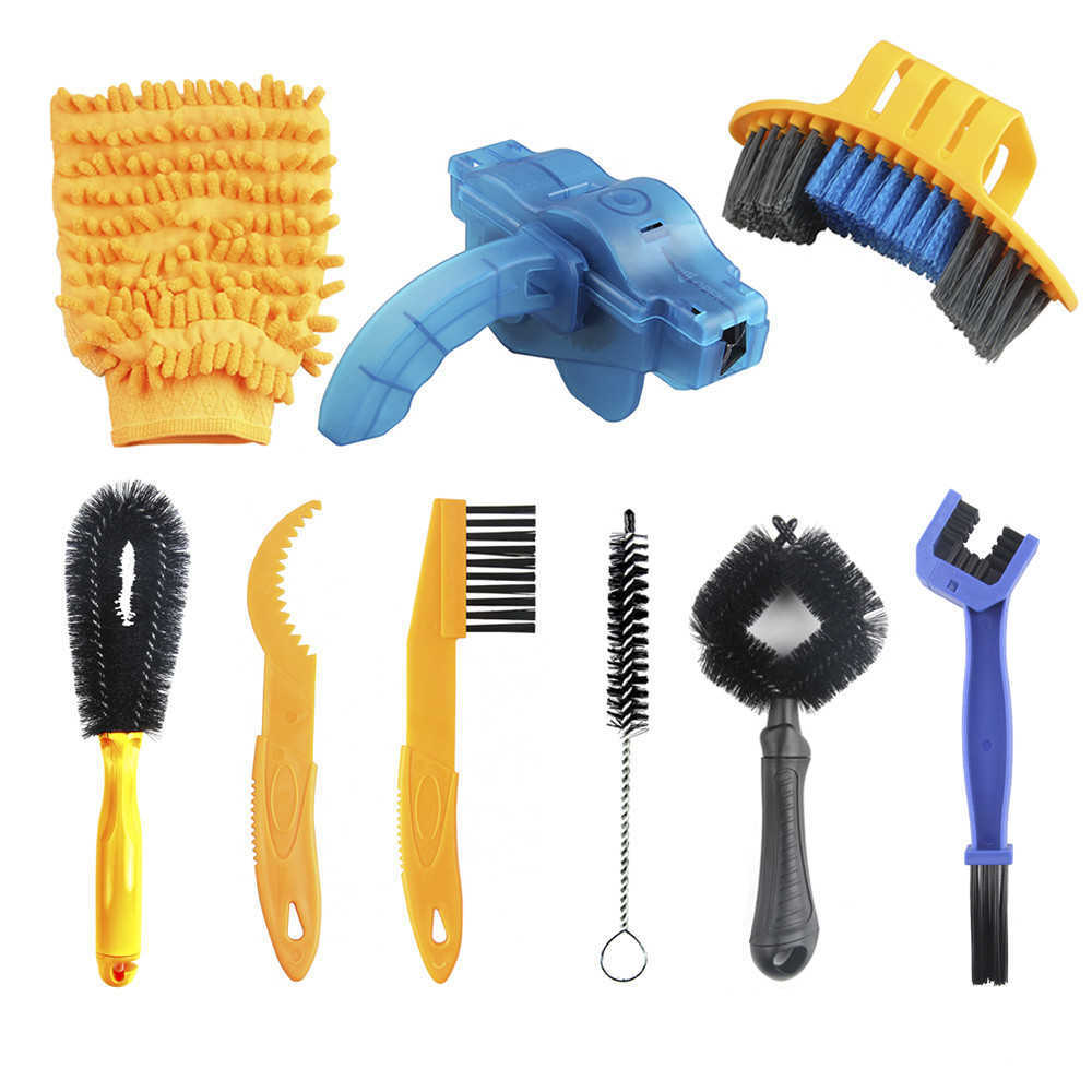 New Bike Cleaning Kit Bicycle Cycling Chain Cleaner Scrubber Brushes Mountain Bike Wash Tool Set Bicycle Repair Tools Accessories