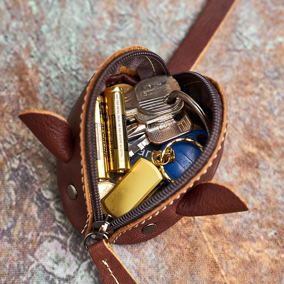 Evening Bags NASVA Genuine Leather Big Coin Purse Creative Lovely Rat Zipper Key Case Men Women Portable Wallets Children's 230509
