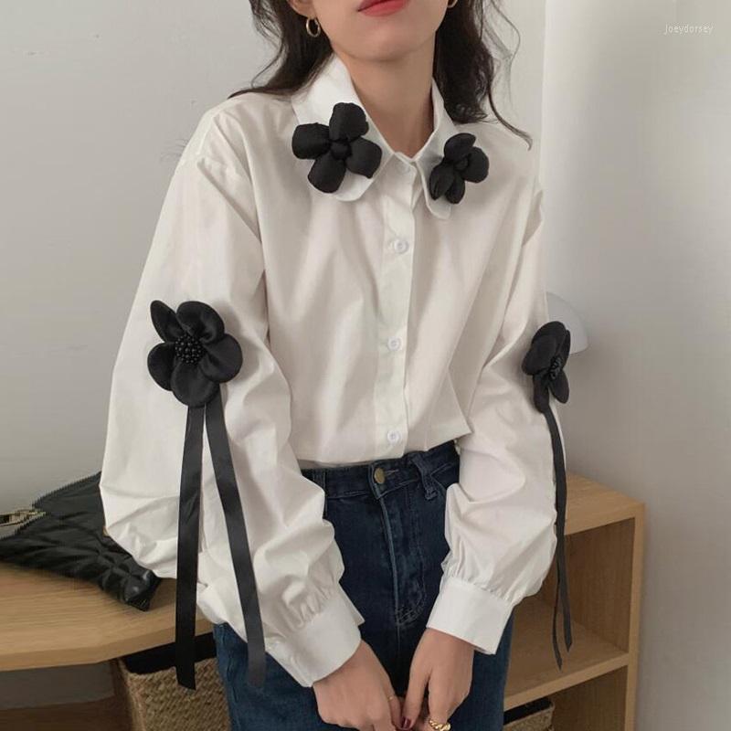 Women's Blouses 2023 Fashion Spring Fall Elegant Beaded 3D Flowers Lapel Women White Blouse Casual Puff Sleeve All-match Female Shirt Tops
Women's Blouses 2023 Fashion Spring Fall Elegant Beaded 3D Flowers Lapel Women White Blouse Casual Puff Sleeve All-match Female Shirt Tops