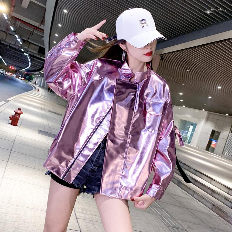 Women' Jackets Glittering Bright Locomotive Leather Korea Loose Brief Stand Hip-hop Collar Bf Autumn And Winter Zipper Wind, Silver
Women' Jackets Glittering Bright Locomotive Leather Korea Loose Brief Stand Hip-hop Collar Bf Autumn And Winter Zipper Wind, Silver