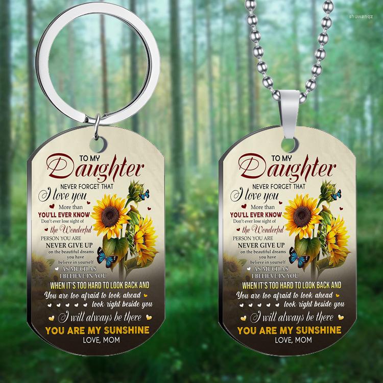 Keychains To My Daughter Letter Keychain Sunflower Oil Painting Art Key Chain Stainless Steel UV Color Printing Keyring Gifts YLQ10179
Keychains To My Daughter Letter Keychain Sunflower Oil Painting Art Key Chain Stainless Steel UV Color Printing Keyring Gifts YLQ10179
