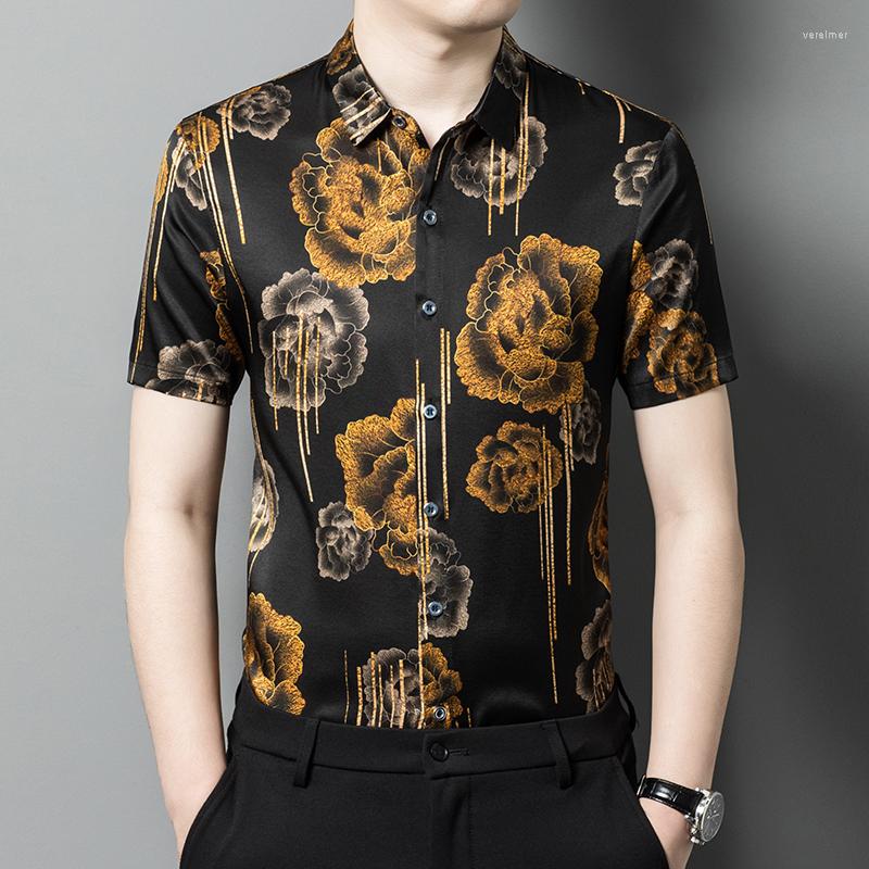 Men's Casual Shirts Vintage Floral 3D Print Men Shirt Silk Luxury Short Sleeve Summer Quality Silky Skin-Friendly Fashion Chemise Homme, Picture shown
Men's Casual Shirts Vintage Floral 3D Print Men Shirt Silk Luxury Short Sleeve Summer Quality Silky Skin-Friendly Fashion Chemise Homme, Picture shown