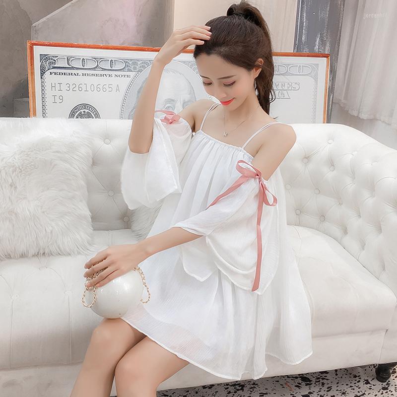 Party Dresses Fashion Women' Clothing Arrival Summer Sweet Loose Spaghetti Strap Slash Neck Lace Up Bow Half Kawaii Solid White 
Party Dresses Fashion Women' Clothing Arrival Summer Sweet Loose Spaghetti Strap Slash Neck Lace Up Bow Half Kawaii Solid White
