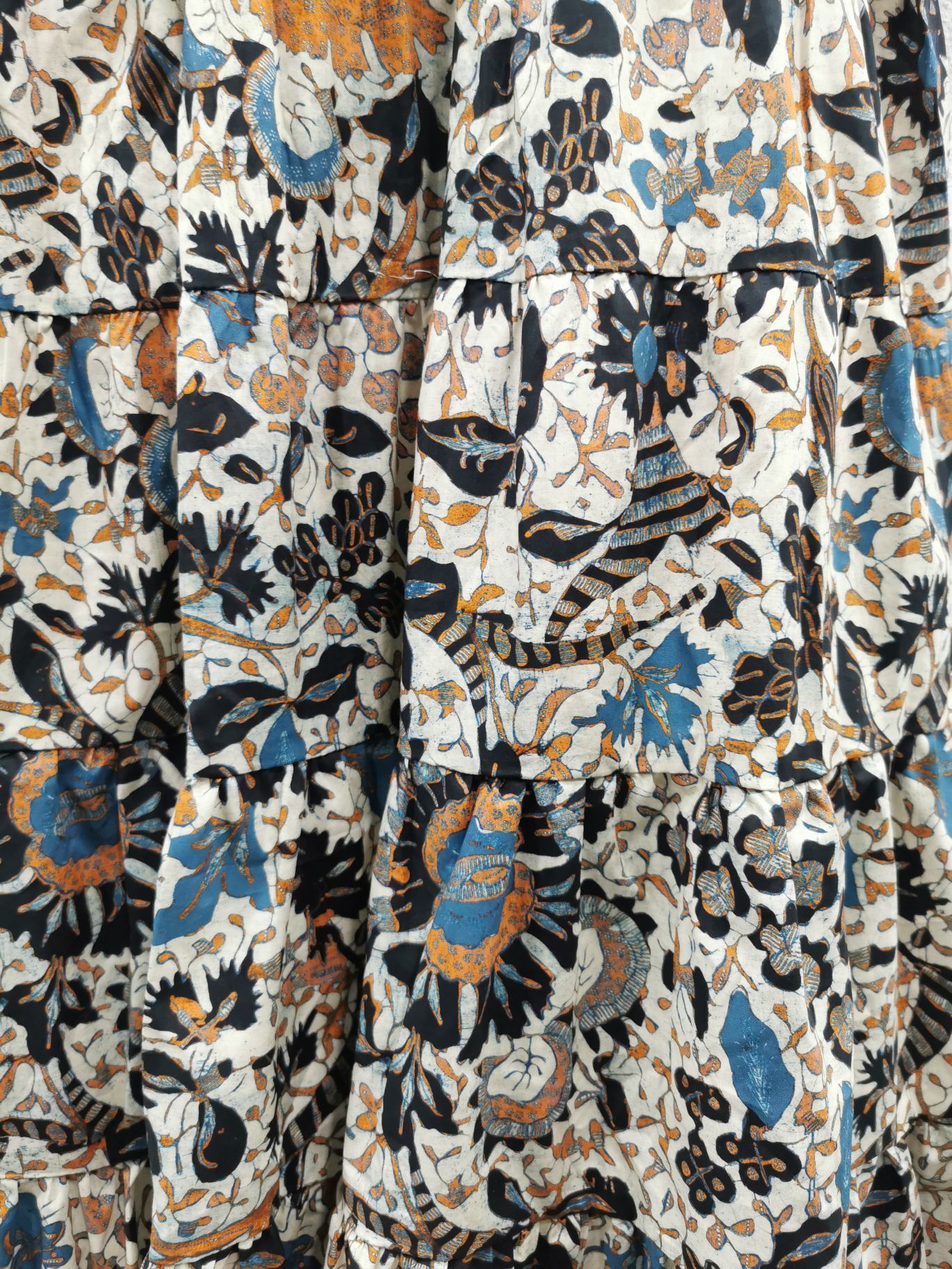 Casual Dresses Wanita Lengan Gelembung Bunga Motif Midi Gaun 230510