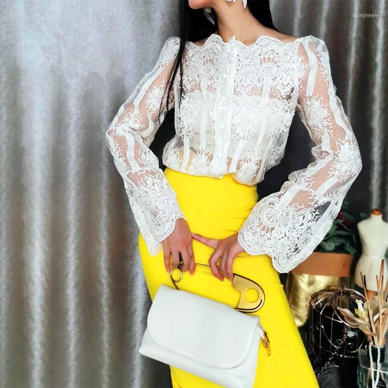Women's Blouses 2 Pcs Women's Feminino Spring Embroidery Florals Slash Neck Shirts Nice Party Elegant Sweety Ladies NS758, Beige
Women's Blouses 2 Pcs Women's Feminino Spring Embroidery Florals Slash Neck Shirts Nice Party Elegant Sweety Ladies NS758, Beige
