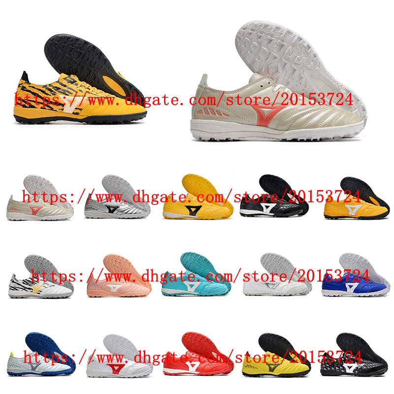 2023 Men WAVE CUP Classic TF Soccer Shoes MORELIA Sala Japn Turf Football Boots Firm Ground Cleats Outdoor White Yellow Silver