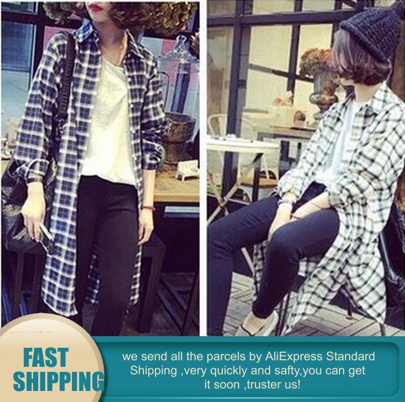 Women's Blouses Shirts Autumn Arrival Plus Size Thin Korean Blouse Flannel Loose Plaid Women Long Sleeve Casual Button Down 230510