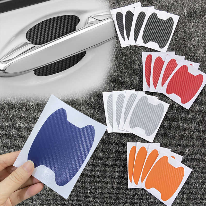 2025 new Upgrade 4PCS/SET Door Stickers Carbon Fiber Scratches Resisitant Cover Auto Handle Protection Film Styling Car Accessories Exterior