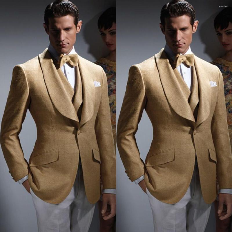 Men's Suits Men's Suit 3 Pieces Blazer Vest White Pants One Button Wide Lapel Brown Work Wear Wedding Groom Formal Tailored Costume, Champagne
Men's Suits Men's Suit 3 Pieces Blazer Vest White Pants One Button Wide Lapel Brown Work Wear Wedding Groom Formal Tailored Costume, Champagne