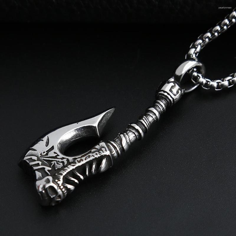 Chains Punk Vintage Thorns Axe Pendant Necklace Stainless Steel Gothic Skull For Men Biker Unique Jewelry Gift Drop
Chains Punk Vintage Thorns Axe Pendant Necklace Stainless Steel Gothic Skull For Men Biker Unique Jewelry Gift Drop