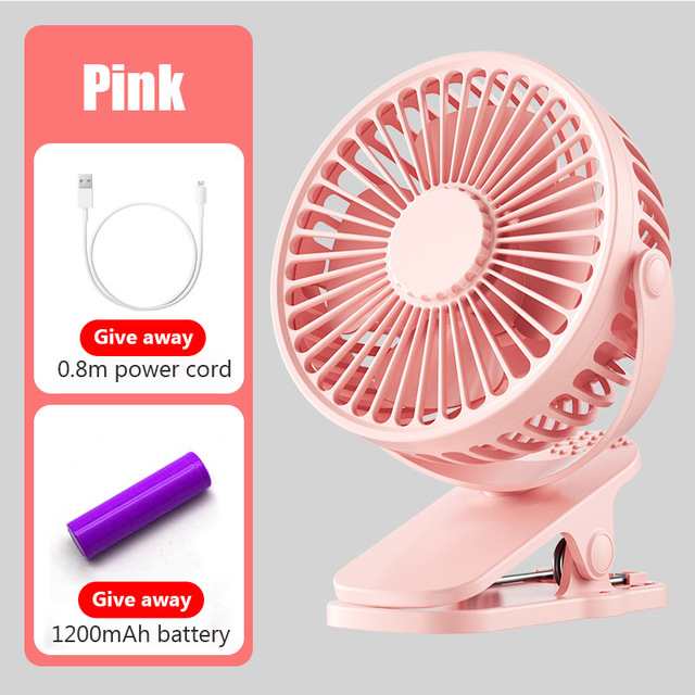 Portable USB Mini Handheld Clip Convenient And Ultra-quiet Electric Fan Rechargeable Student Cute Small Cooling Ventilador