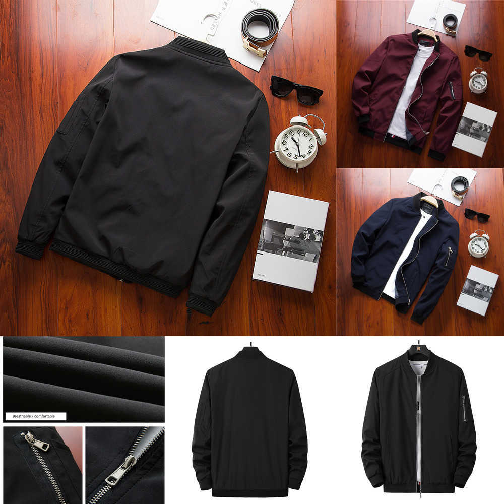 Business New Arrival Spring Autumn Men's Jackets Solid Fashion Coat mens Casual Slim Stand Collar men Jacket H1JU, Burgundy
Business New Arrival Spring Autumn Men's Jackets Solid Fashion Coat mens Casual Slim Stand Collar men Jacket H1JU, Burgundy