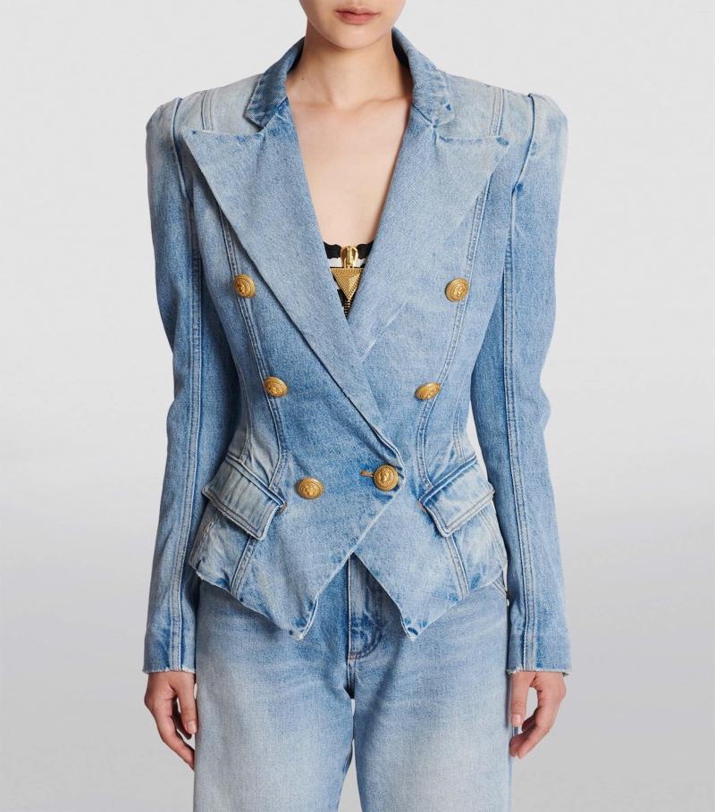Women's Suits Elegant Office Ladies Denim Blazer Spring Autumn Fashion Blue Jacket With Buttons Sexy Slim Coat
Women's Suits Elegant Office Ladies Denim Blazer Spring Autumn Fashion Blue Jacket With Buttons Sexy Slim Coat