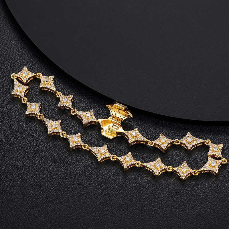 pendant necklaces Dropshipping Bling Hip Hop Jewelry Sterling Sier D Color VVS Moissanite Iced Out Star Charm bracelet Anklet For Men Women