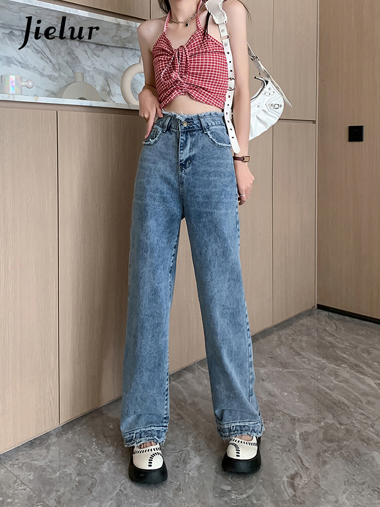 Women's Jeans Jielur Wide-leg Harajuku Casual Jeans Ladies High-waist Straight Denim Trousers Women Preppy Style Retro Blue Denim Pants Female 230510, Light blue
Women's Jeans Jielur Wide-leg Harajuku Casual Jeans Ladies High-waist Straight Denim Trousers Women Preppy Style Retro Blue Denim Pants Female 230510, Light blue