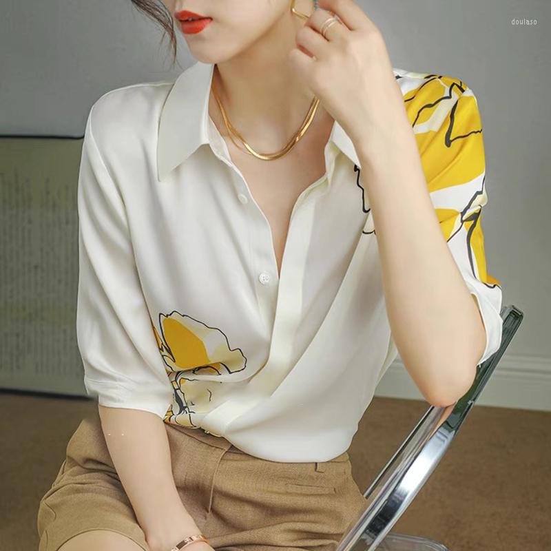 Women' Blouses Summer Office Lady Tops Fashion Loose Silk Shirt Casual Women Clothes Elegant Flower Print Half Sleeve Satin Blouse Blusas, Mixed
Women' Blouses Summer Office Lady Tops Fashion Loose Silk Shirt Casual Women Clothes Elegant Flower Print Half Sleeve Satin Blouse Blusas, Mixed