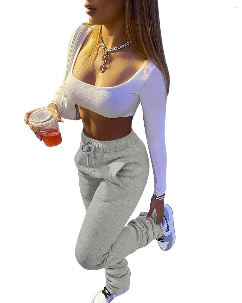 Women's Pants Women Drawstring Sport Thick Skinny Mid Waist Solid Straight Cargo Stacked Jogger Leggings Oversized With Pocket, Grey
Women's Pants Women Drawstring Sport Thick Skinny Mid Waist Solid Straight Cargo Stacked Jogger Leggings Oversized With Pocket, Grey