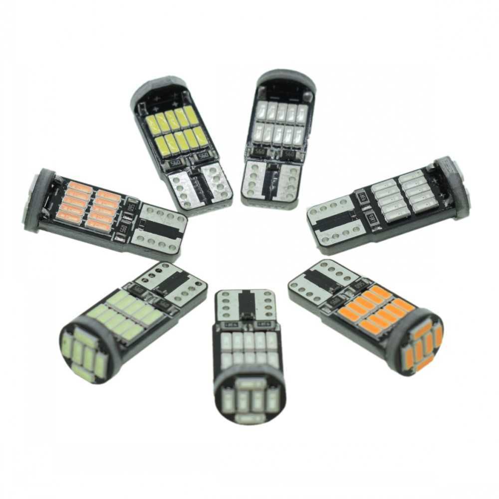 New 10/20pcs T10 W5W 194 501 Led Canbus No Error Car Interior Light T10 26 SMD 4014 Chip Pure White Red Instrument Lights Bulb Lamp