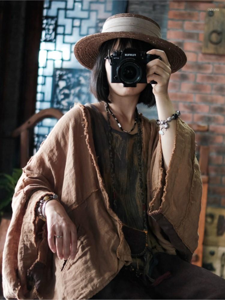 Women's Jackets Women Loose Vintage Linen Jacket Ladies Cape Flax Tops Female 2023 Spring Summer Coat Outerwear, Blue
Women's Jackets Women Loose Vintage Linen Jacket Ladies Cape Flax Tops Female 2023 Spring Summer Coat Outerwear, Blue