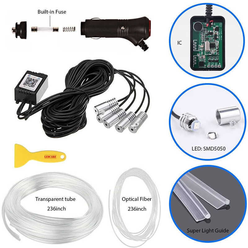 New New New Car LED Interior Atmosphere Lights Universal RGB Ambient Light Optic Fiber APP Music Control Auto Decorative Neon Lamp