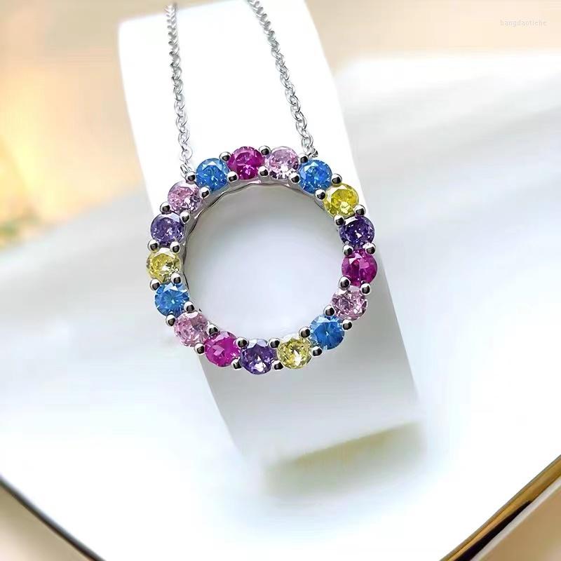 Chains Korea Sweet And Exquisite Colorful Crystal Necklace Geometric Simple Round Pendant 925 Sterling Silver Hypoallergenic
Chains Korea Sweet And Exquisite Colorful Crystal Necklace Geometric Simple Round Pendant 925 Sterling Silver Hypoallergenic