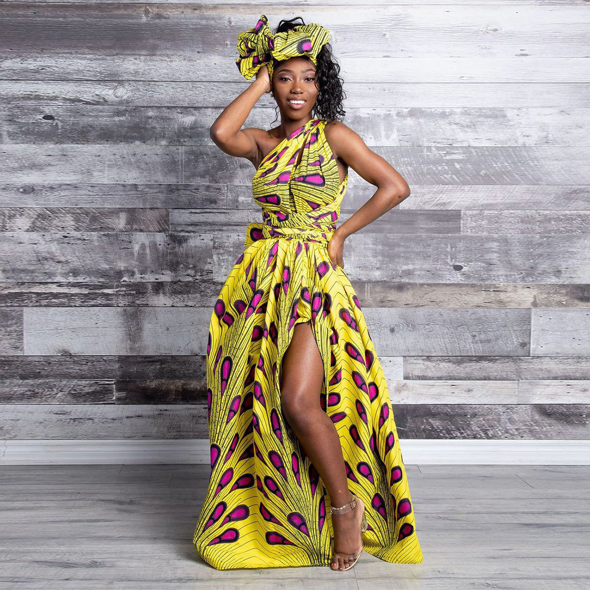 Ethnic Clothing African Clothes s Dashiki Print Party Shoulder Off Ladies Sling Skirts Africa Dresses for Women Bazin Ankera Long Robe 230510