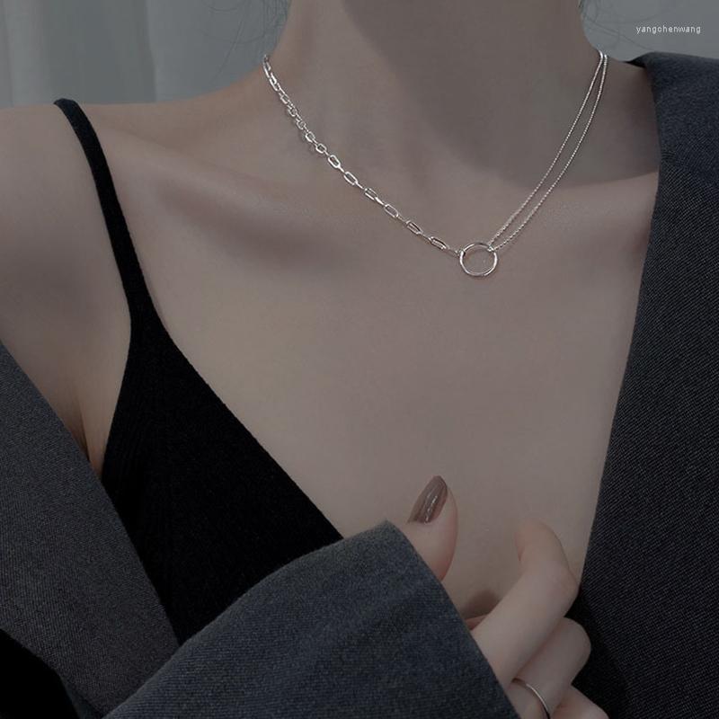 Chains 925 Sterling Silver Ring Necklace Simple And Fashionable Round Bead Collar Chain Women's Neckchain Wedding Jewelry Holiday Gift
Chains 925 Sterling Silver Ring Necklace Simple And Fashionable Round Bead Collar Chain Women's Neckchain Wedding Jewelry Holiday Gift