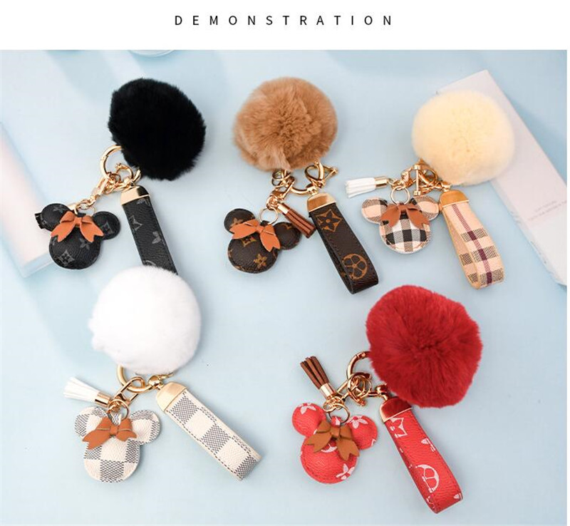 Designer keychain Mouse Dia chain Design Car key chains bag charm Favor wer Pendant Jewelry Keyring Fashion PU f75