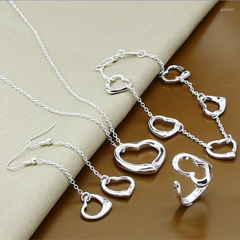 Chains Silver 925 Set Wedding Jewelry Charm Heart Pendants Necklace Long Earring Bracelet For Women Party Gift
Chains Silver 925 Set Wedding Jewelry Charm Heart Pendants Necklace Long Earring Bracelet For Women Party Gift