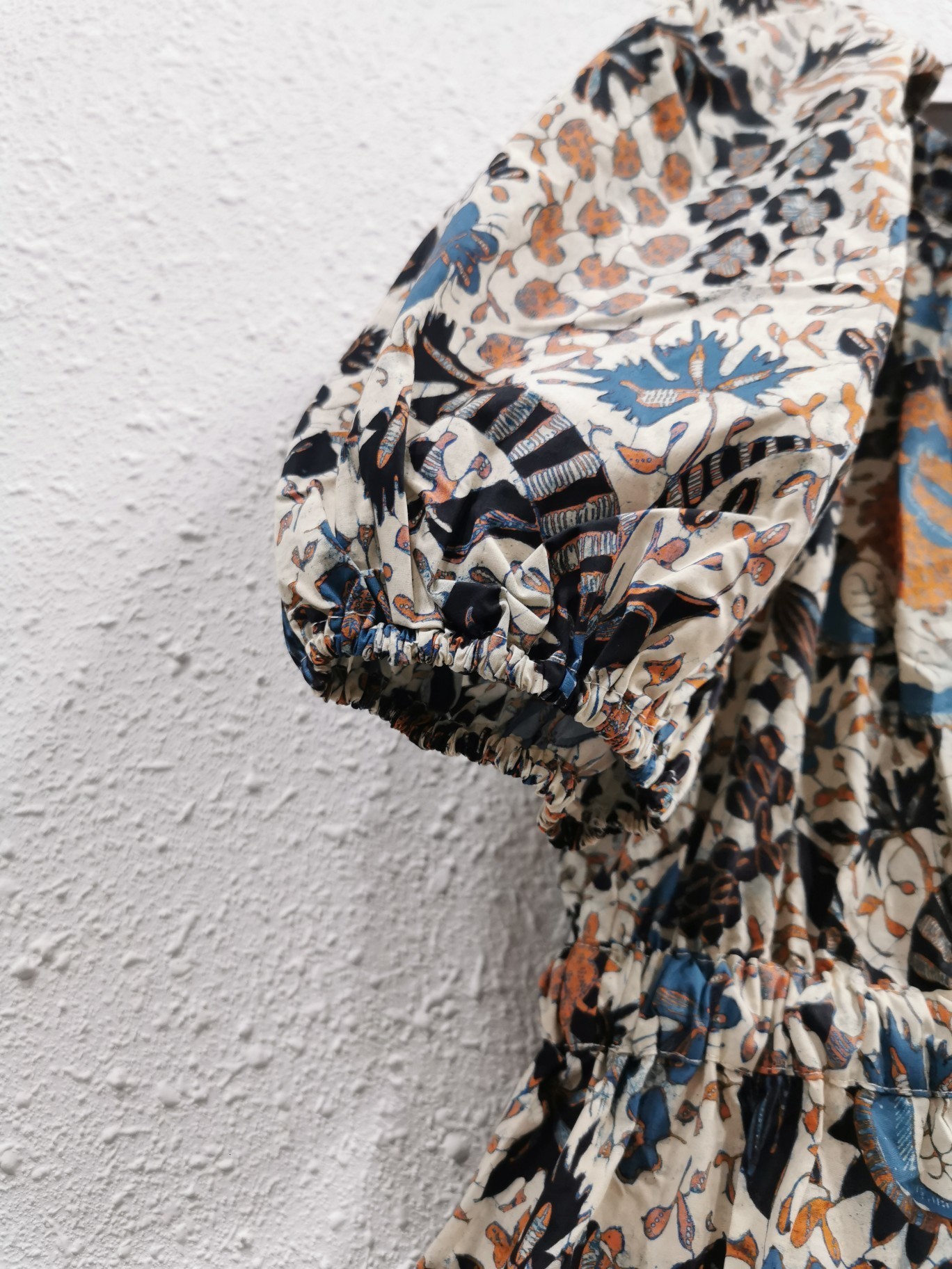 Casual Dresses Wanita Lengan Gelembung Bunga Motif Midi Gaun 230510