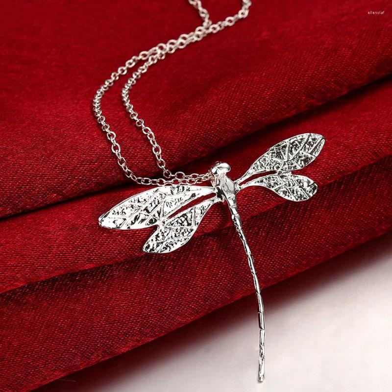 Chains 925 Sterling Silver 45cm Chain Big Dragonfly Pendant Necklace For Women Wedding Engagement Party Fashion Jewelry
Chains 925 Sterling Silver 45cm Chain Big Dragonfly Pendant Necklace For Women Wedding Engagement Party Fashion Jewelry