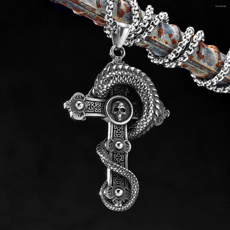 Chains Dragon Circling Cross Religion Stainless Steel Men Women Necklaces Pendants Chain Punk Trendy Jewelry Creativity Gift Wholesale 
Chains Dragon Circling Cross Religion Stainless Steel Men Women Necklaces Pendants Chain Punk Trendy Jewelry Creativity Gift Wholesale