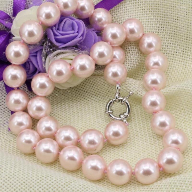 Chains Fashion Pink Simulated-pearl Shell Round Beads 12mm Choker Necklace Statement Women Chain Collars Charms Jewelry 18inch B3215
Chains Fashion Pink Simulated-pearl Shell Round Beads 12mm Choker Necklace Statement Women Chain Collars Charms Jewelry 18inch B3215
