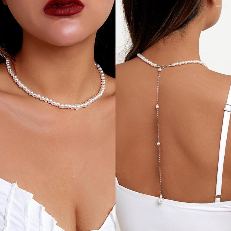 Chains Vintage Pearl Beads Women Choker Necklace Sexy Long Chain Pendant Body Backside Jewelry Punk Handmade Vacation Charms
Chains Vintage Pearl Beads Women Choker Necklace Sexy Long Chain Pendant Body Backside Jewelry Punk Handmade Vacation Charms