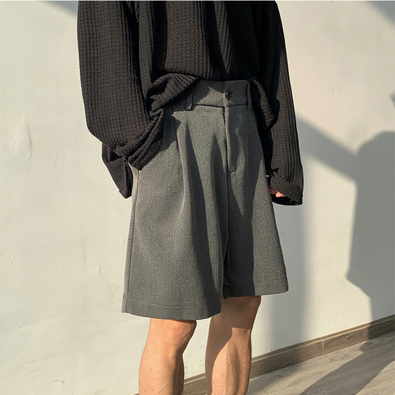 Men's Shorts Fashion Casual Men Summer Korean Chic Wide Leg Trousers Male Knee-Length Sashes Draped Loose Retro High Street 2300