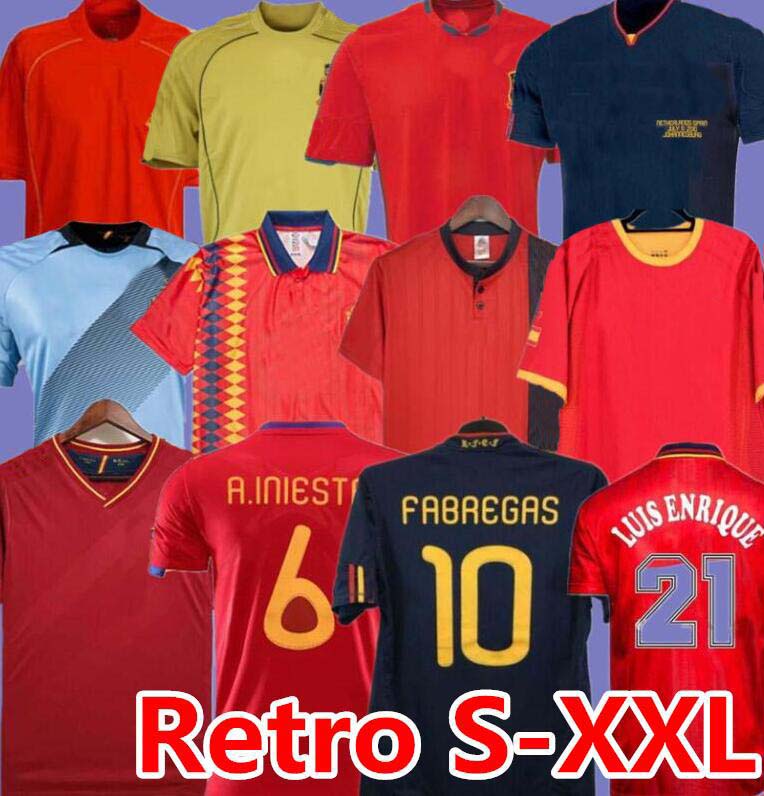 final 2010 12 Spain retro soccer Jerseys RAMOS 1996 1994 RAUL XAVI Hierro LUIS ENRIQUE ALONSO Caminero Iniesta PUYOL PIQUE David Villa TORRES 2008 Guardiola Jersey