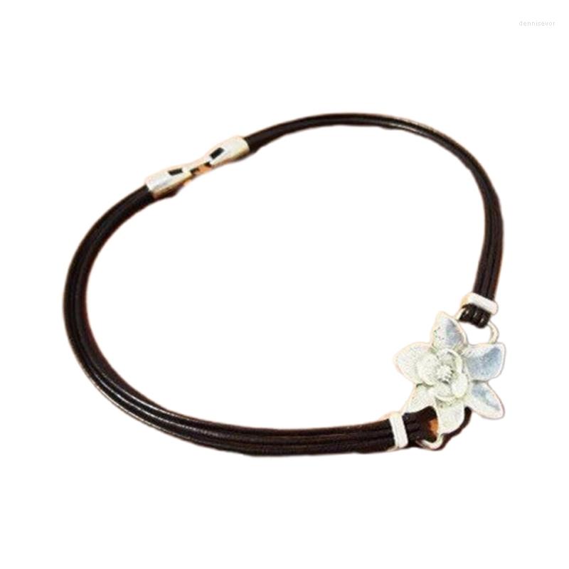 Chains Wax Rope Chain Necklaces Flower Charm Choker Multilayer Clavicle Ethnic Style Necklace Jewelry Ornament
Chains Wax Rope Chain Necklaces Flower Charm Choker Multilayer Clavicle Ethnic Style Necklace Jewelry Ornament