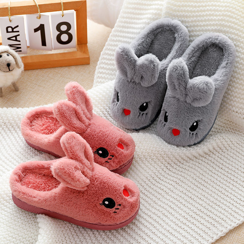Slipper Children's Cotton Slippers Princess Warm Kids Winter Cute Rabbit Cartoon Indoor Furry Shoes Little Girl Soft Bottom Home Shoes 230510