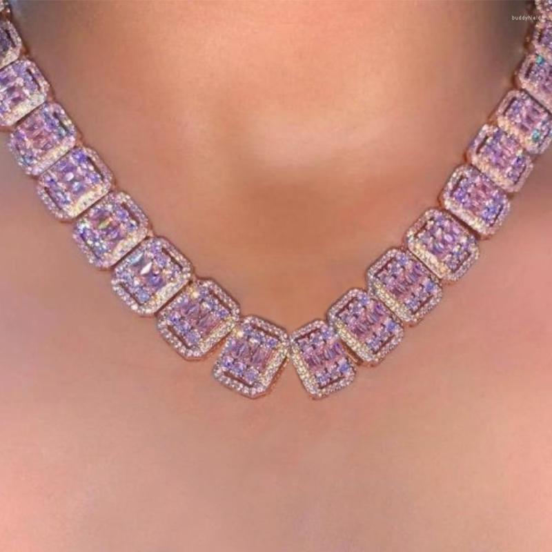 Chains Iced Out Pink Baguette Crystal Tennis Chain Necklace For Women Hip Hop Bling Paved Rhinestone Cuban Choker Jewelry
Chains Iced Out Pink Baguette Crystal Tennis Chain Necklace For Women Hip Hop Bling Paved Rhinestone Cuban Choker Jewelry