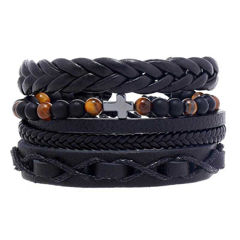Simple Handmade Woven Multi Layer Leather Bracelet Diy Combination 3 Piece Black Mens Personality Ornament
Simple Handmade Woven Multi Layer Leather Bracelet Diy Combination 3 Piece Black Mens Personality Ornament