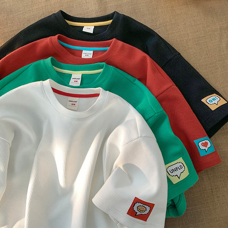 Men's T-Shirts Summer Waffle Fashion Casual TShirt Exquisite Printing Streetwear Men T-Shirt Oversized Harajuku High Quality Short Sleeve 230510