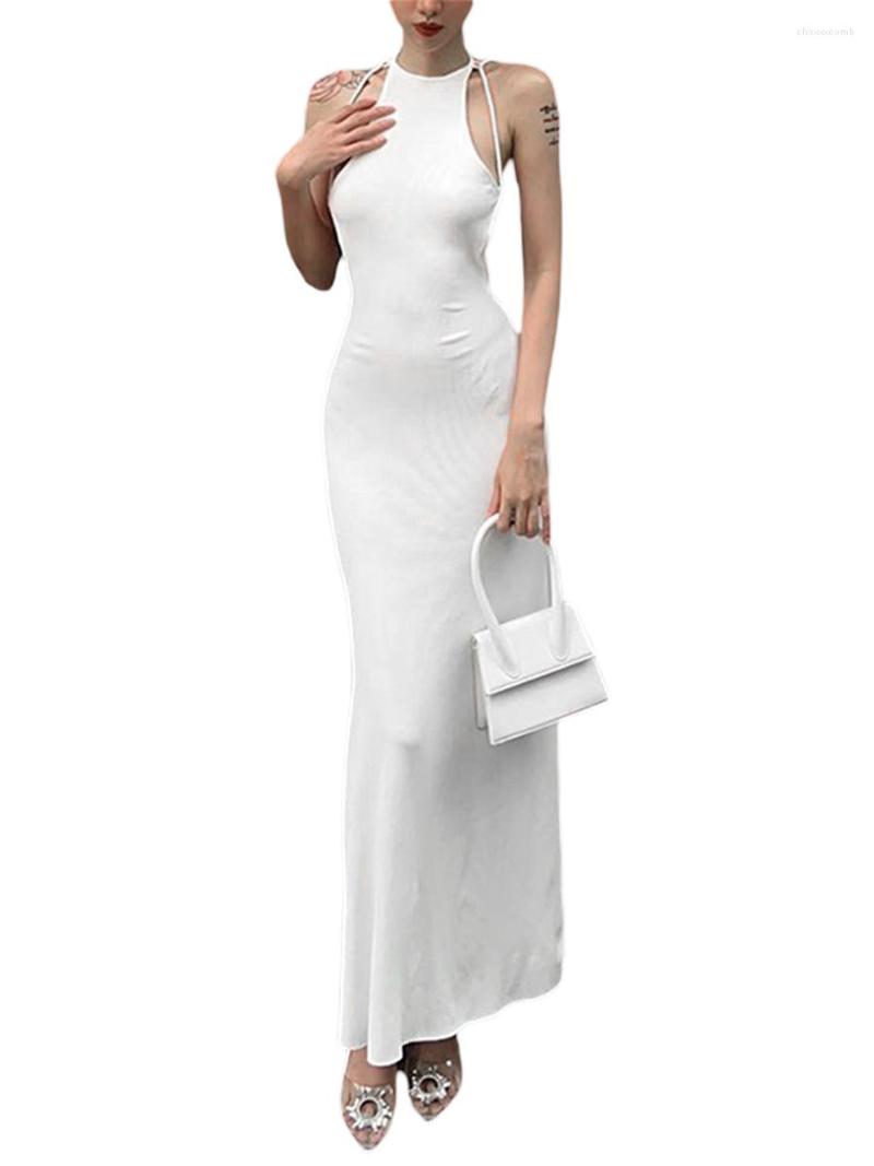 Casual Dresses Women Spaghetti Strap Sleeveless Hollow Out V Neck Tight Solid Color, F-white
Casual Dresses Women Spaghetti Strap Sleeveless Hollow Out V Neck Tight Solid Color, F-white