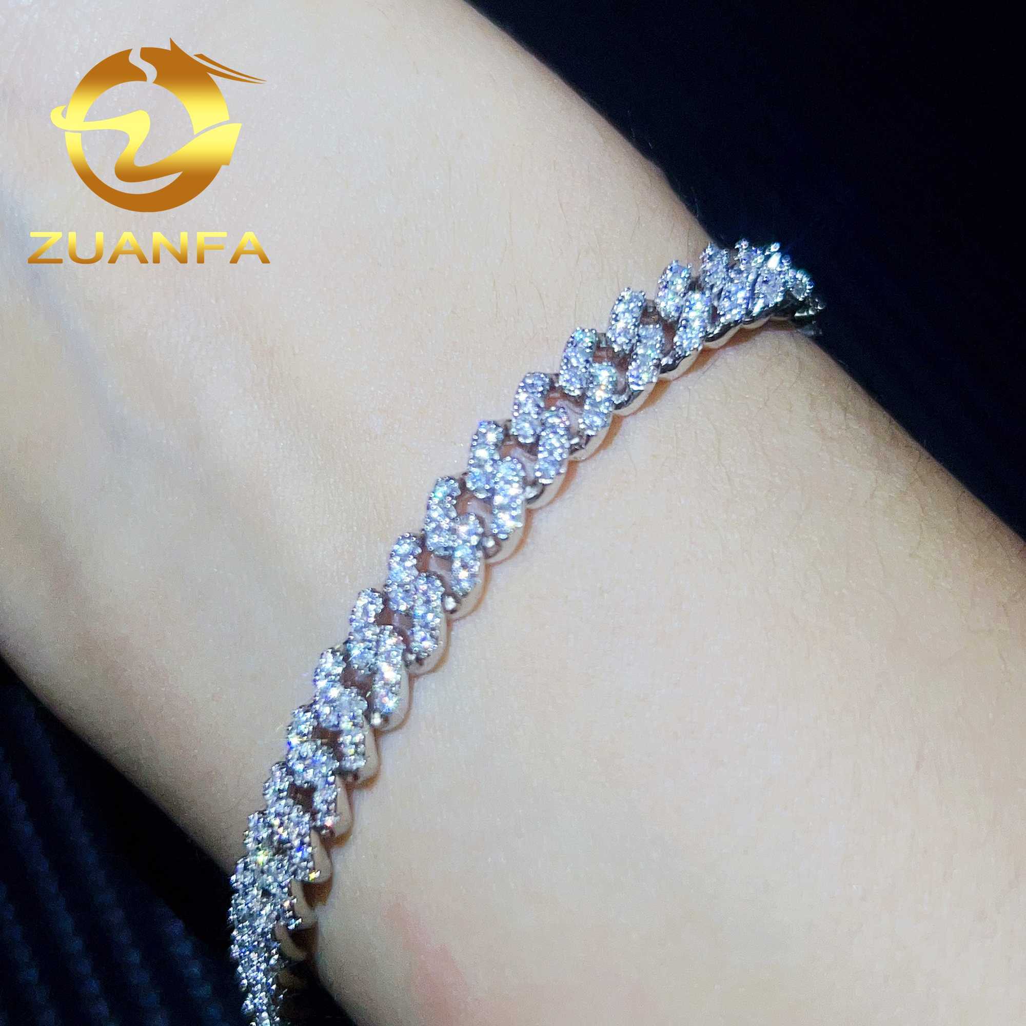 Hot Selg 6mm 8mm 10mm Pass Tester Sterg Sier Hip Hop Iced Out Vvs Moissanite Dia Cuban k Chain