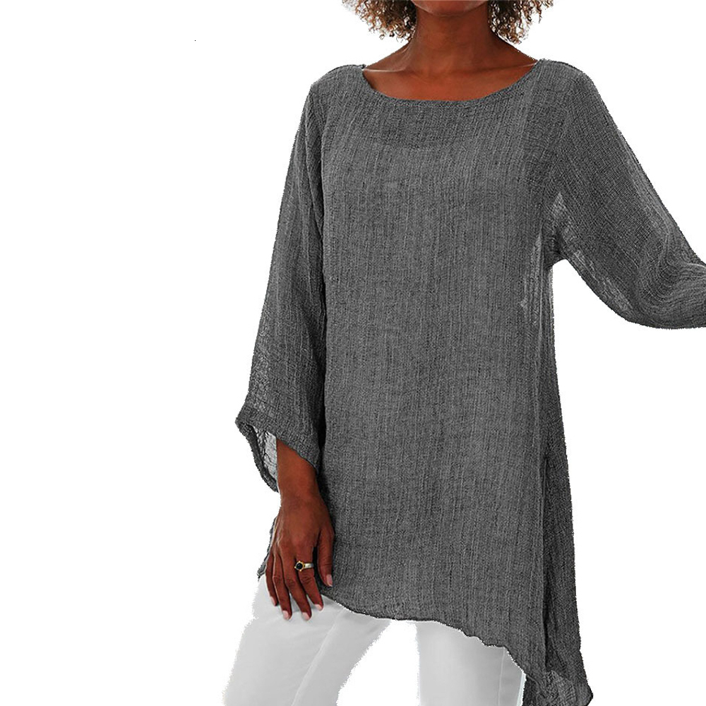 Women's TShirt Plus Size Women Winter Casual Loose Tunic Elegant Tops Ladies Long Sleeve Pullover Baggy Fashion Round Neck Blouse 230510