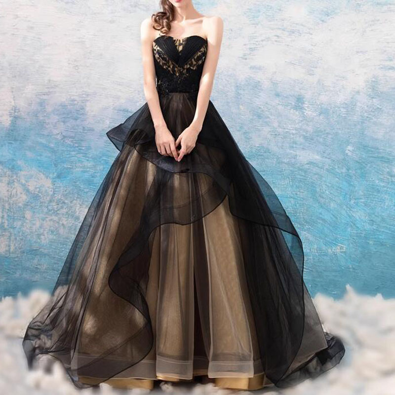 2023 Summer Prom Dress Black with Champagne Long Evening Gowns Tulle Organza with Beading Sequins Party, Same as picture
2023 Summer Prom Dress Black with Champagne Long Evening Gowns Tulle Organza with Beading Sequins Party, Same as picture