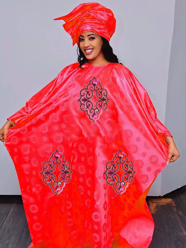 Ethnic Clothing Large Size Bazin Riche Long Dresses For African Women Dashiki Robe Top Quality Evening Gowns Nigeria Party Dress 230510