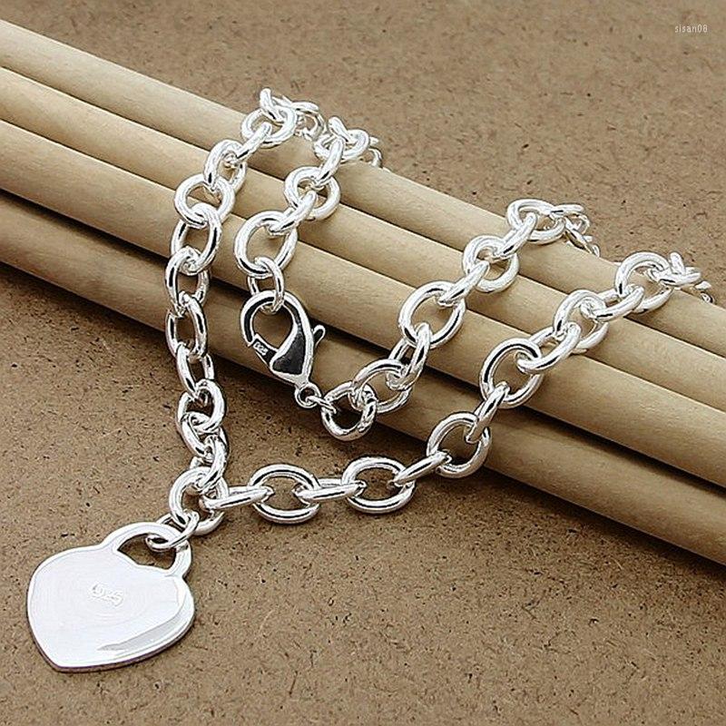 Chains High Quality Jewelry Chain Necklace 925 Sterling Silver Love Heart Pendant Necklaces For Women Men Wedding Engagement Party Gift
Chains High Quality Jewelry Chain Necklace 925 Sterling Silver Love Heart Pendant Necklaces For Women Men Wedding Engagement Party Gift