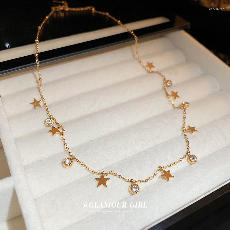 Chains TIOWIOS 2023 Titanium Steel Zircon -encrusted Five-pointed Star Geometric Korea Advanced Women Necklace Trend
Chains TIOWIOS 2023 Titanium Steel Zircon -encrusted Five-pointed Star Geometric Korea Advanced Women Necklace Trend